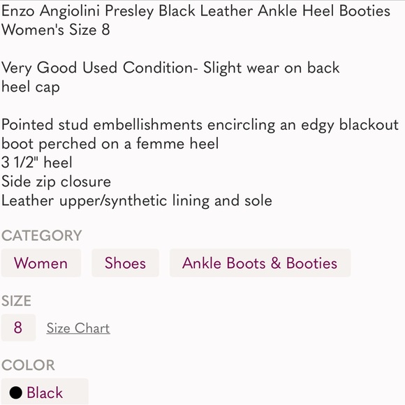 Enzo Angiolini Presley Black Leather Booties 8 - Picture 9 of 11